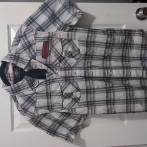 Harley Davidson H-D Performance Plaid S/S Button Down. Size Medium. NWOT